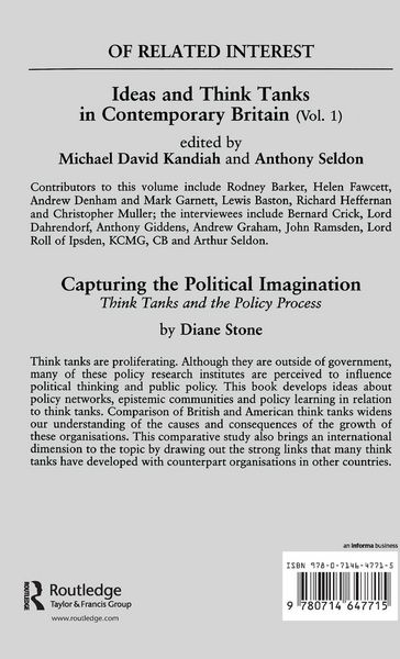 Produktbild: Ideas and Think Tanks in Contemporary Britain