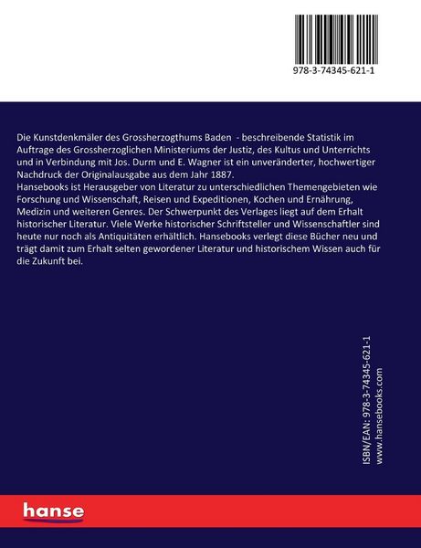 Produktbild: Die Kunstdenkm&auml;ler des Grossherzogthums Baden
