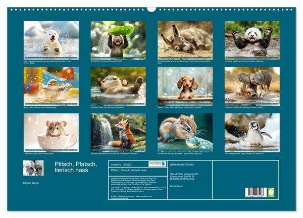 Produktbild: Plitsch, Platsch, tierisch nass (Wandkalender 2026 DIN A2 quer), CALVENDO Monatskalender