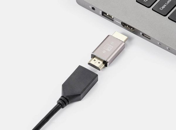 Produktbild: SpeaKa Professional SP-11301996 HDMI Adapter [1x HDMI-Stecker - 1x HDMI-Stecker] Grau UHD 8K @ 60 Hz, UHD 4K @ 120 Hz Stecker 180&deg; gedreht