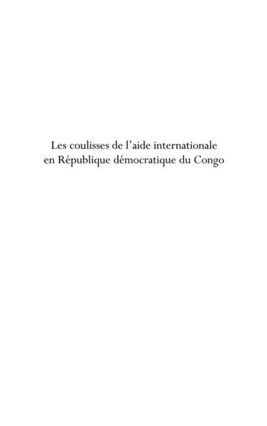 Produktbild: Les coulisses de l'aide internationale en republique democra