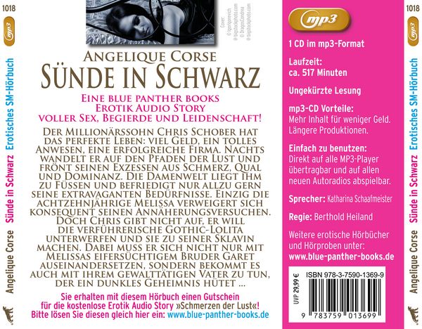 Produktbild: S&uuml;nde in Schwarz | Erotik SM-Audio Story | Erotisches SM-H&ouml;rbuch MP3CD