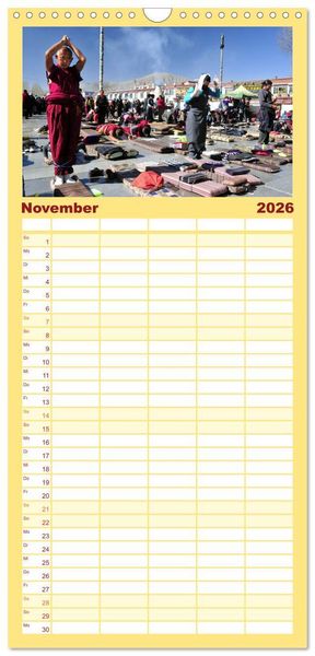 Produktbild: Familienplaner 2026 - Tibet bewegt mit 5 Spalten (Wandkalender, 21 x 45 cm) CALVENDO