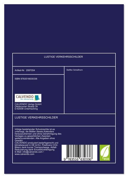 Produktbild: LUSTIGE VERKEHRSSCHILDER (Tischkalender 2026 DIN A5 hoch), CALVENDO Monatskalender
