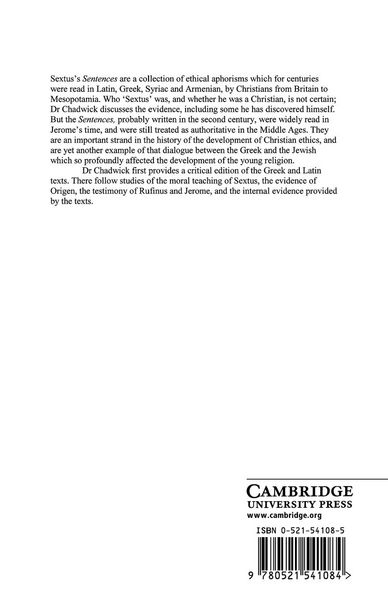 Produktbild: The Sentences of Sextus