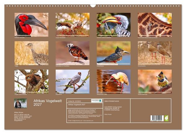 Produktbild: Afrikas Vogelwelt 2027 (Wandkalender 2027 DIN A2 quer), CALVENDO Monatskalender