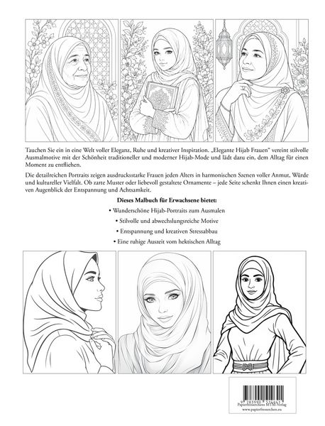 Produktbild: Elegante Hijab Frauen - Malbuch f&uuml;r Erwachsene mit stilvollen Portraits
