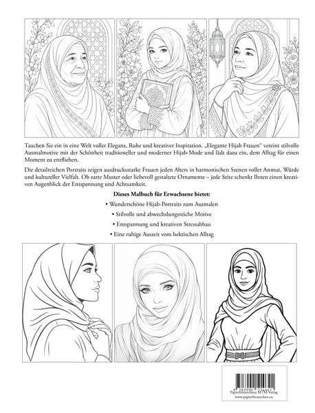 Produktbild: Elegante Hijab Frauen - Malbuch f&uuml;r Erwachsene mit stilvollen Portraits