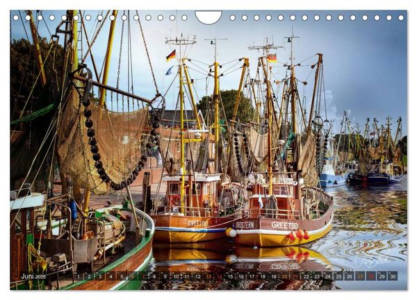 Produktbild: Ostfriesland, die alten H&auml;fen - Greetsiel, Neuharlingersiel, Carolinensiel (Wandkalender 2026 DIN A4 quer), CALVENDO Monatskalender