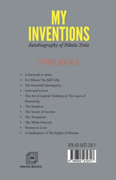Produktbild: MY INVENTIONS Autobiography of Nikola Tesla
