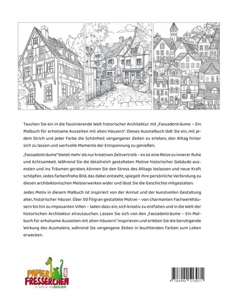 Produktbild: Fassadentr&auml;ume - Ein Malbuch f&uuml;r erholsame Auszeiten mit alten H&auml;usern