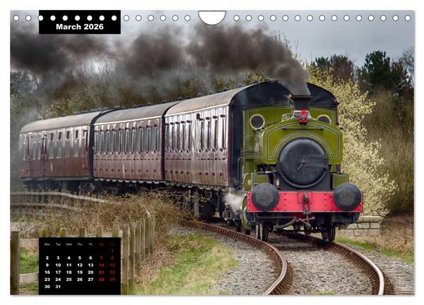 Produktbild: Assorted photographs of STEAM LOCOMOTIVES (Wall Calendar 2026 DIN A4 landscape), CALVENDO 12 Month Wall Calendar