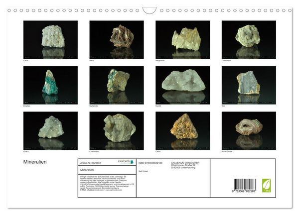 Produktbild: Mineralien (Wandkalender 2027 DIN A3 quer), CALVENDO Monatskalender