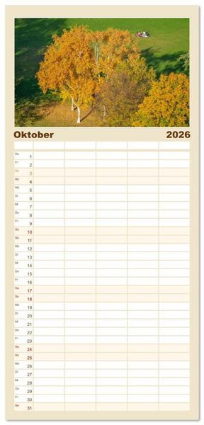 Produktbild: Familienplaner 2026 - Von K&ouml;lner D&auml;chern mit 5 Spalten (Wandkalender, 21 x 45 cm) CALVENDO