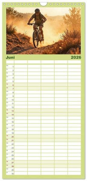 Produktbild: Familienplaner 2026 - Elemental Ride. Mountainbike-Action durch Schnee, Matsch, Sonne und Laub mit 5 Spalten (Wandkalender, 21 x 45 cm) CALVENDO