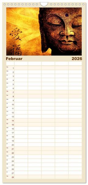 Produktbild: Familienplaner 2026 - All U Buddhas mit 5 Spalten (Wandkalender, 21 x 45 cm) CALVENDO