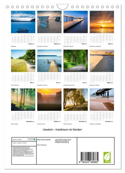 Produktbild: Usedom - Inseltraum im Norden (Wandkalender 2026 DIN A4 hoch), CALVENDO Monatskalender