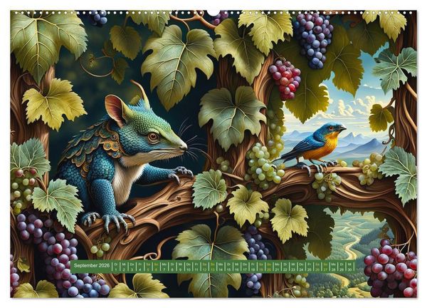 Produktbild: Verborgene Welten: Arkanum der mystischen Tierwesen (hochwertiger Premium Wandkalender 2026 DIN A2 quer), Kunstdruck in Hochglanz