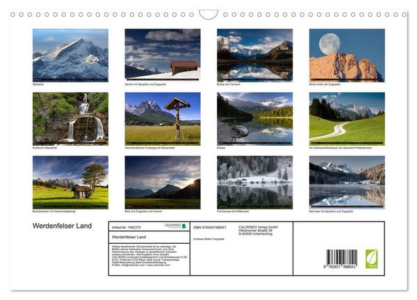 Produktbild: Werdenfelser Land (Wandkalender 2026 DIN A3 quer), CALVENDO Monatskalender