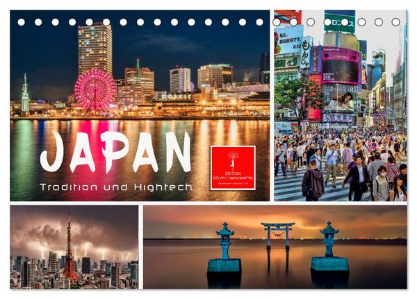 Japan - Tradition und Hightech (Tischkalender 2024 DIN A5 quer), CALVENDO Monatskalender