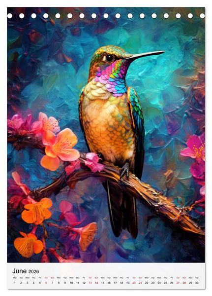Produktbild: Birds in Living Color (Desk Calendar 2026 DIN A5 portrait), CALVENDO 12 Month DeskCalendar