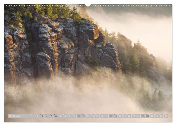 Produktbild: S&Auml;CHSISCHE SCHWEIZ - M&auml;rchenland an der Elbe (Wandkalender 2026 DIN A2 quer), CALVENDO Monatskalender