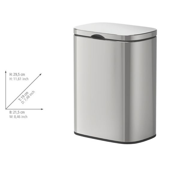 Produktbild: Wand-Kosmetikeimer Mod. Sare Gl&auml;nzend 5 L, Easy Close Absenkautomatik