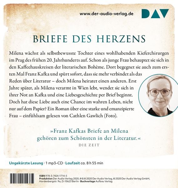 Produktbild: Milena und die Briefe der Liebe. Kafka ist ihr Leben, das Schreiben ihre Leidenschaft