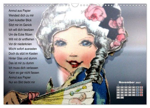 Produktbild: Papierpuppenpoesie (Wandkalender 2027 DIN A3 quer), CALVENDO Monatskalender
