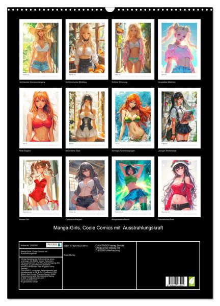 Produktbild: Manga-Girls. Coole Comics mit Ausstrahlungskraft (Wandkalender 2026 DIN A2 hoch), CALVENDO Monatskalender