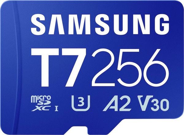 Produktbild: Samsung T7 microSDXC-Karte Retail 256 GB UHS-I U3, A2 Application Performance Class, Class 10, v30 Video Speed Class