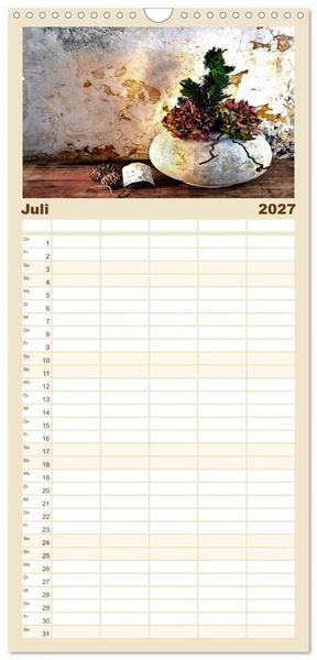 Produktbild: Familienplaner 2027 - Wabi Sabi: All die sch&ouml;nen alten Dinge mit 5 Spalten (Wandkalender, 21 x 45 cm) CALVENDO