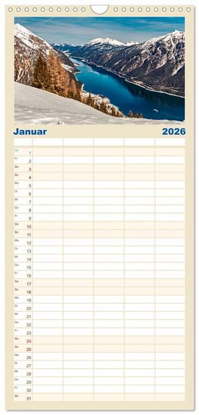 Produktbild: Familienplaner 2026 - Und ewig lockt der Achensee - Tirol mit 5 Spalten (Wandkalender, 21 x 45 cm) CALVENDO
