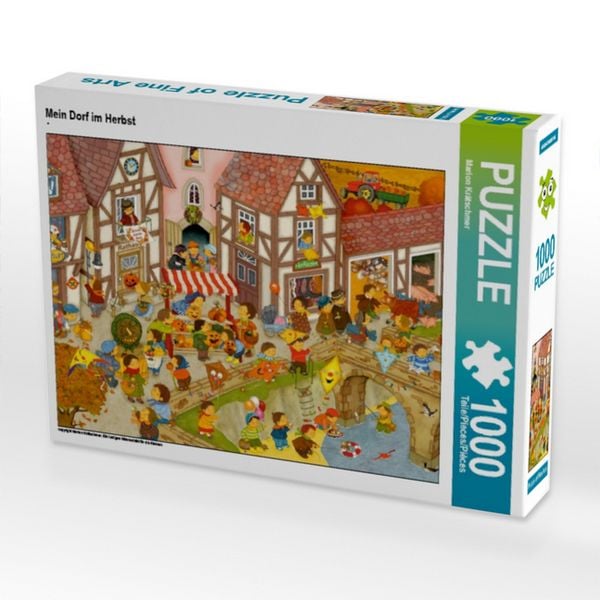 CALVENDO Puzzle Mein Dorf im Herbst | 1000 Teile Lege-Größe 64x48cm Foto-Puzzle für glückliche Stunden