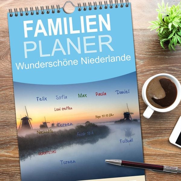 Produktbild: Familienplaner 2026 - Wundersch&ouml;ne Niederlande mit 5 Spalten (Wandkalender, 21 x 45 cm) CALVENDO