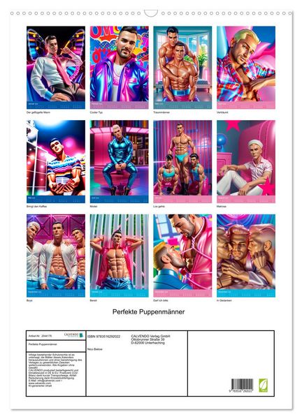 Produktbild: Perfekte Puppenm&auml;nner (Wandkalender 2026 DIN A2 hoch), CALVENDO Monatskalender