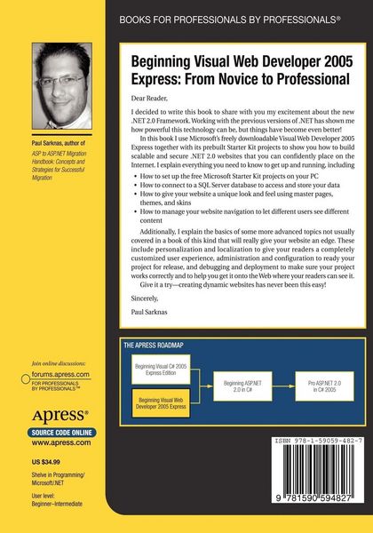 Produktbild: Beginning Visual Web Developer 2005 Express