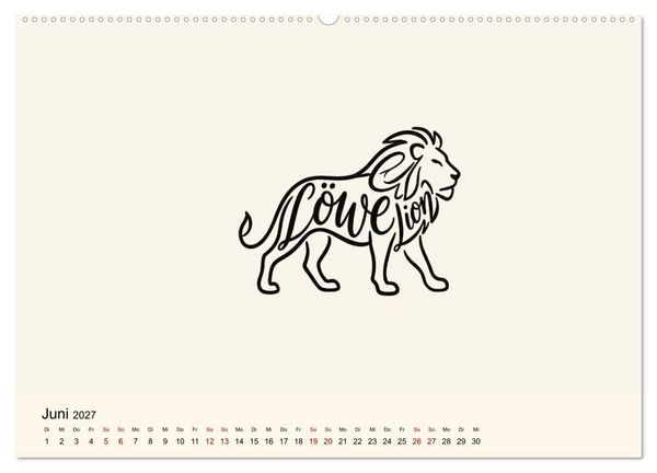 Produktbild: Buchstabentiere (hochwertiger Premium Wandkalender 2027 DIN A2 quer), Kunstdruck in Hochglanz