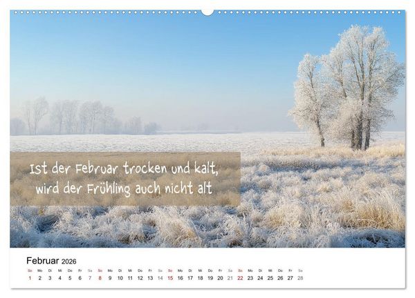 Produktbild: Bauernregeln Kalender - Rhythmus der Jahreszeiten (hochwertiger Premium Wandkalender 2026 DIN A2 quer), Kunstdruck in Hochglanz