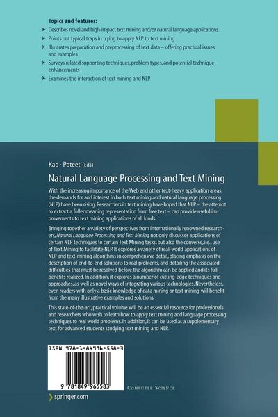 Produktbild: Natural Language Processing and Text Mining