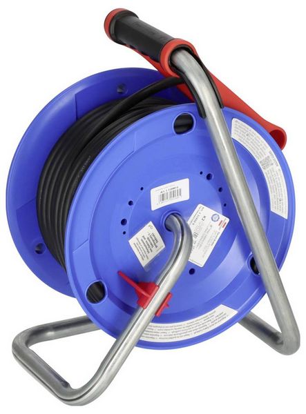 Produktbild: Brennenstuhl 1218900 Kabeltrommel 25.00 m Schwarz Schutzkontakt-Gummi-Stecker