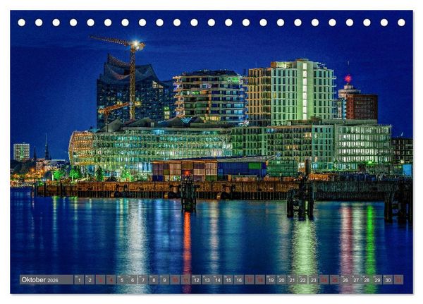 Produktbild: Hamburg City Vibes (Tischkalender 2026 DIN A5 quer), CALVENDO Monatskalender