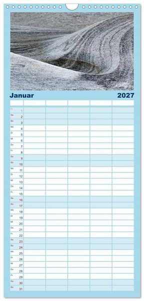Produktbild: Familienplaner 2027 - Farben und Formen der Verzasca mit 5 Spalten (Wandkalender, 21 x 45 cm) CALVENDO