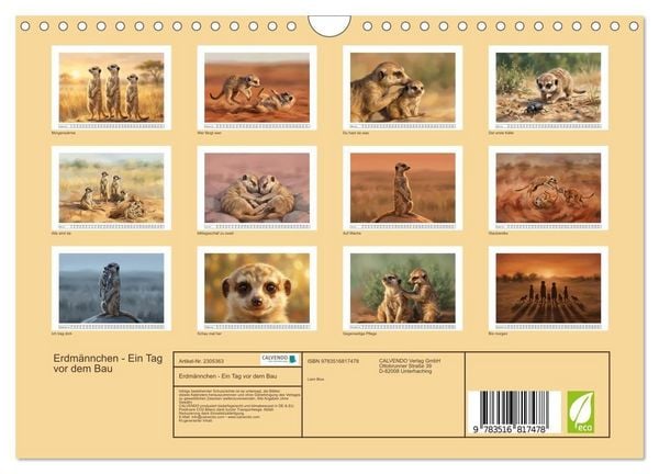 Produktbild: Erdm&auml;nnchen - Ein Tag vor dem Bau (Wandkalender 2027 DIN A4 quer), CALVENDO Monatskalender