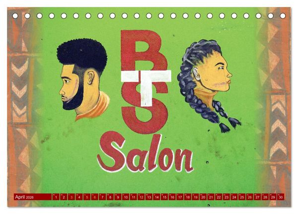Produktbild: Barbershops in Afrika (Tischkalender 2026 DIN A5 quer), CALVENDO Monatskalender