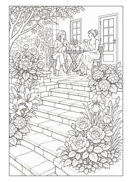 Produktbild: Garten Malbuch f&uuml;r Erwachsene &ndash; 50 Ausmalbilder zur Entspannung