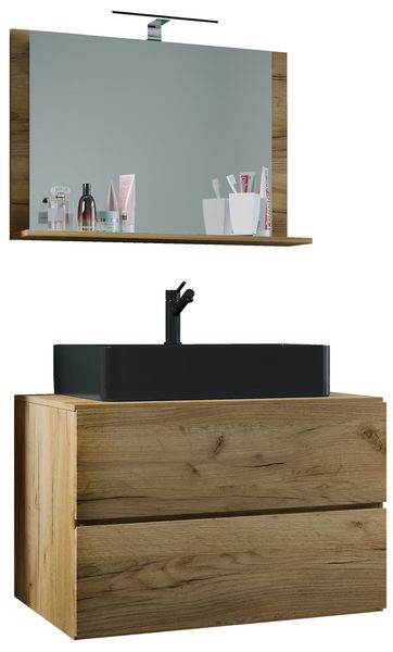 Produktbild: 3-tlg Waschtisch Badm&ouml;bel Lendas 80 cm M Schublade