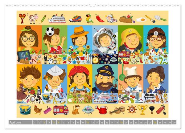 Produktbild: Wimmelig durch das Jahr (hochwertiger Premium Wandkalender 2026 DIN A2 quer), Kunstdruck in Hochglanz