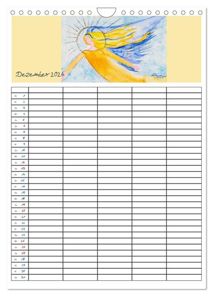 Produktbild: Engelhafter Familienplaner (Wandkalender 2026 DIN A4 hoch), CALVENDO Monatskalender