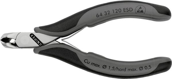 Produktbild: Knipex-Werk Elektronik-Vornschneider 64 32 120 ESD